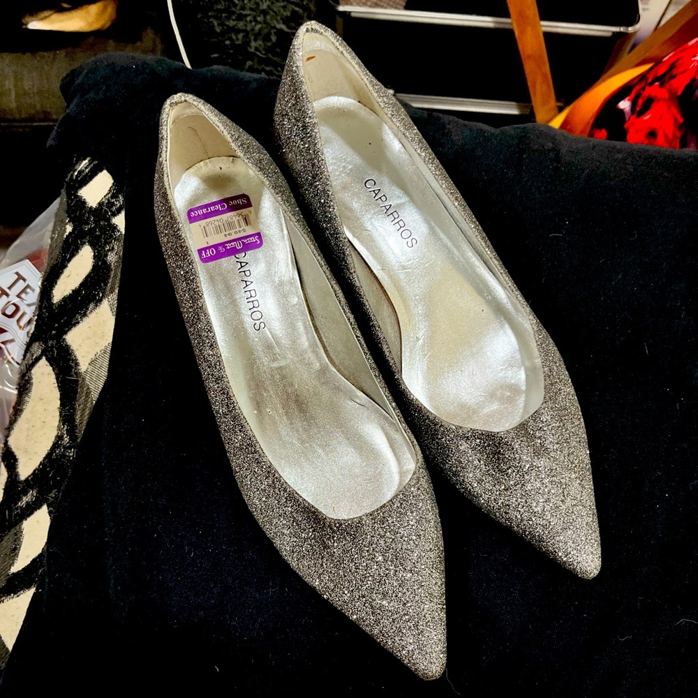 NWT Caparros Crystal Sparkle Low Heels, sz 8